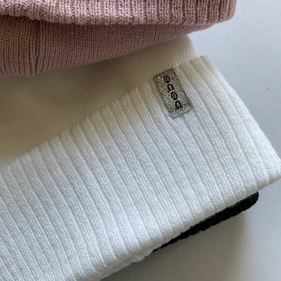 BEBE Girl's Pack of 3 Rhinestone Beanie Hats NWT Size OSFM - Picture 3 of 6